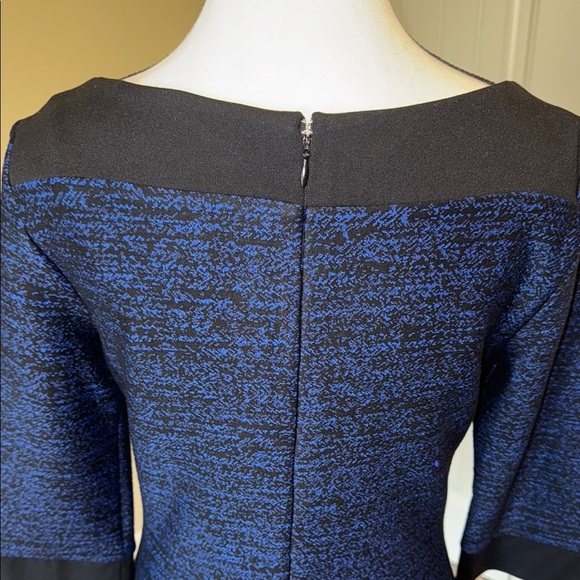 Le Chateau Blue and Black Sheath Mini Dress with Bateau Neckline - Picture 5 of 12